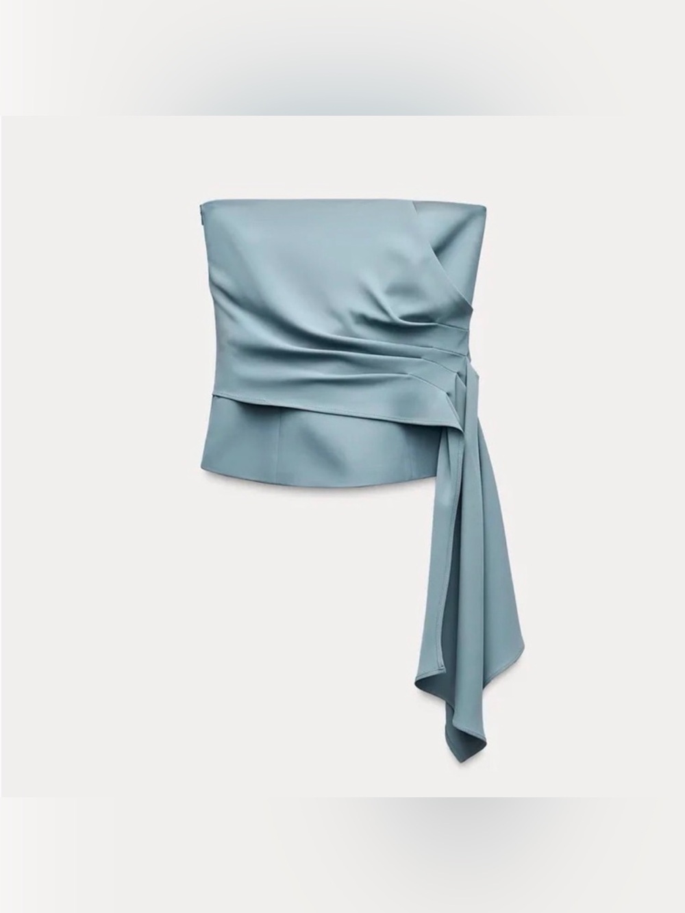 Zara Draped Bustier Strapless Pleated Top - Picture 7 of 7